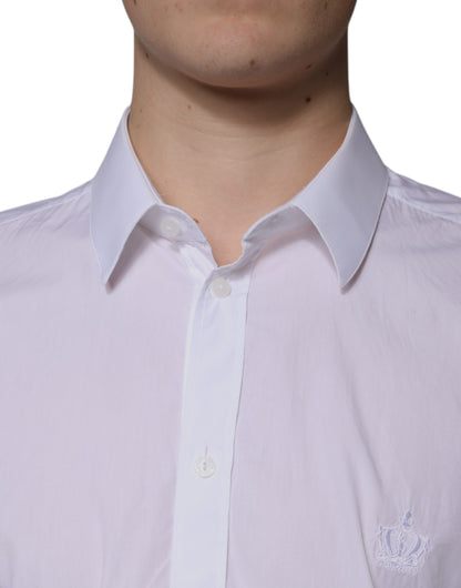Dolce & Gabbana Weißes Baumwollhemd MARTINI Slim Fit