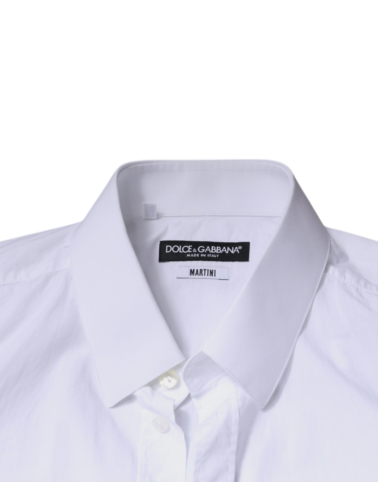 Dolce & Gabbana Weißes Slim Fit MARTINI Herrenhemd aus Baumwolle