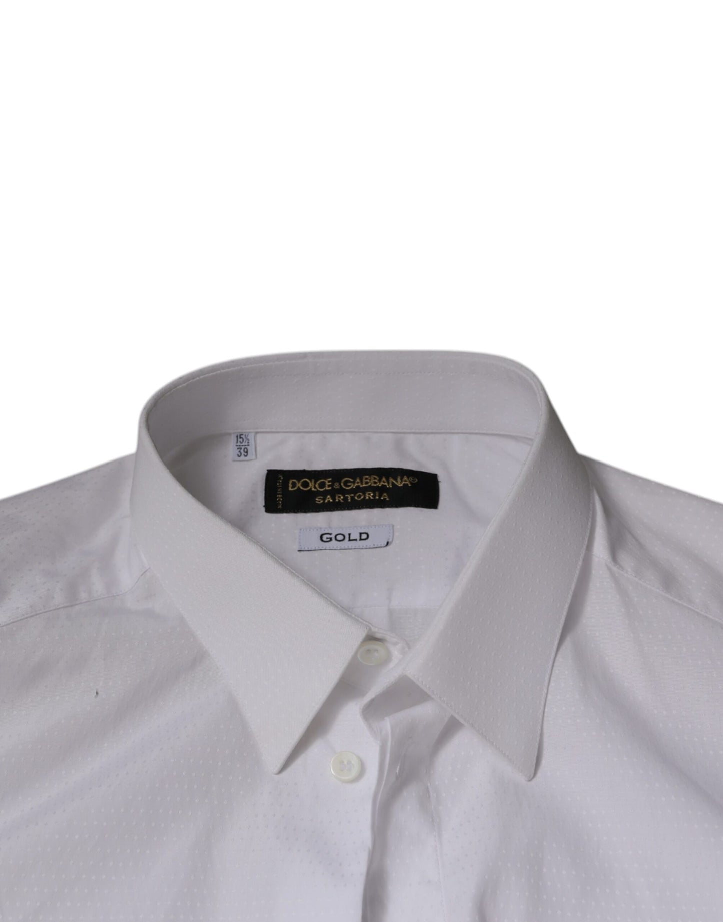 Dolce & Gabbana Weißes formelles Herrenhemd GOLD aus Baumwolle