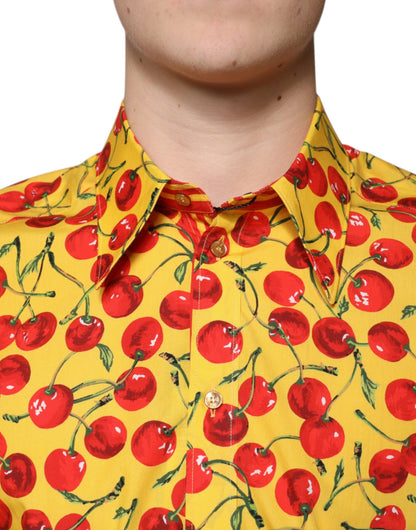 Dolce & Gabbana Gelbes Kirschbaum-Baumwollhemd MARTINI