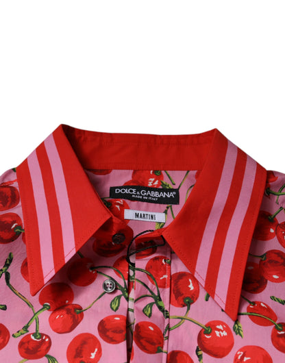 Dolce & Gabbana Rosa Kirsche Baumwolle Formal MARTINI Kleid Hemd