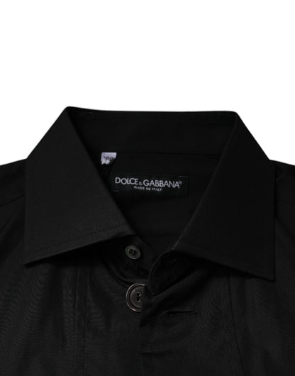 Dolce & Gabbana Schwarzes Baumwollhemd mit langen Ärmeln für formelle Anlässe