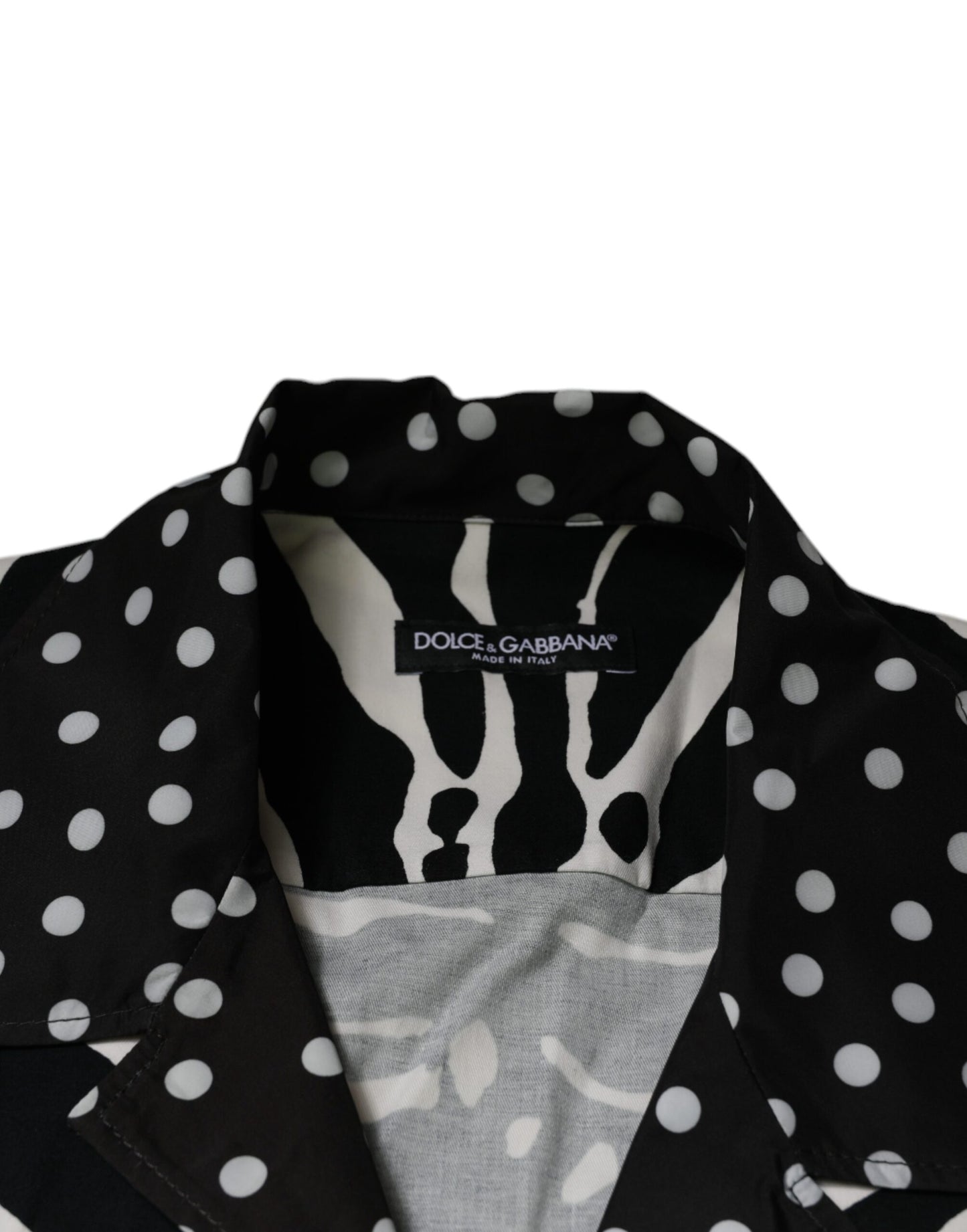 Dolce & Gabbana Schwarz Weiß Zebra Button Down Hemd in Übergröße