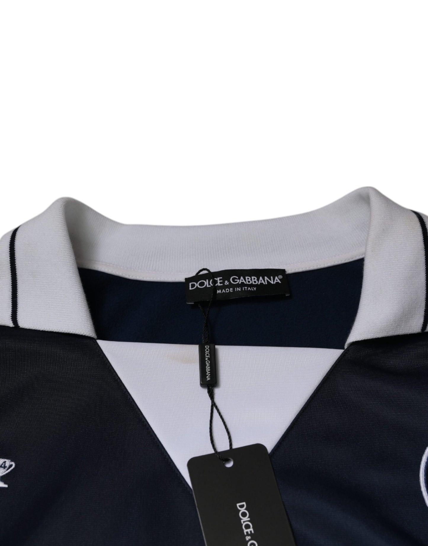 Dolce & Gabbana Blau Weiß Milano Langarm-Jersey-T-Shirt