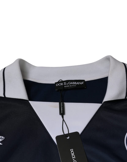 Dolce & Gabbana Blau Weiß Milano Langarm-Jersey-T-Shirt
