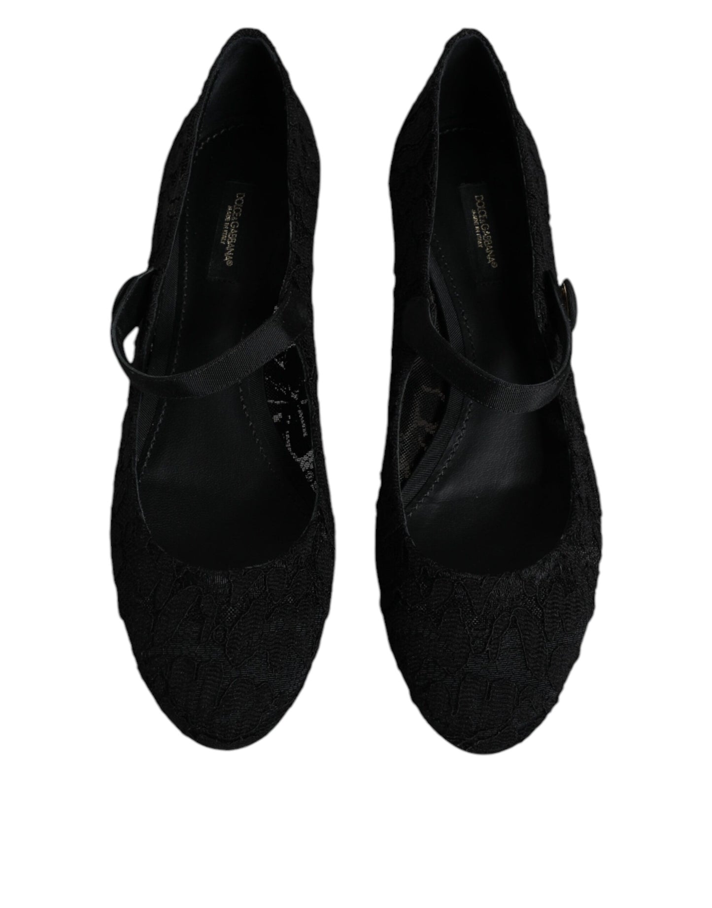 Dolce & Gabbana Schwarz Mary Jane Taormina Spitze Pumps Schuhe