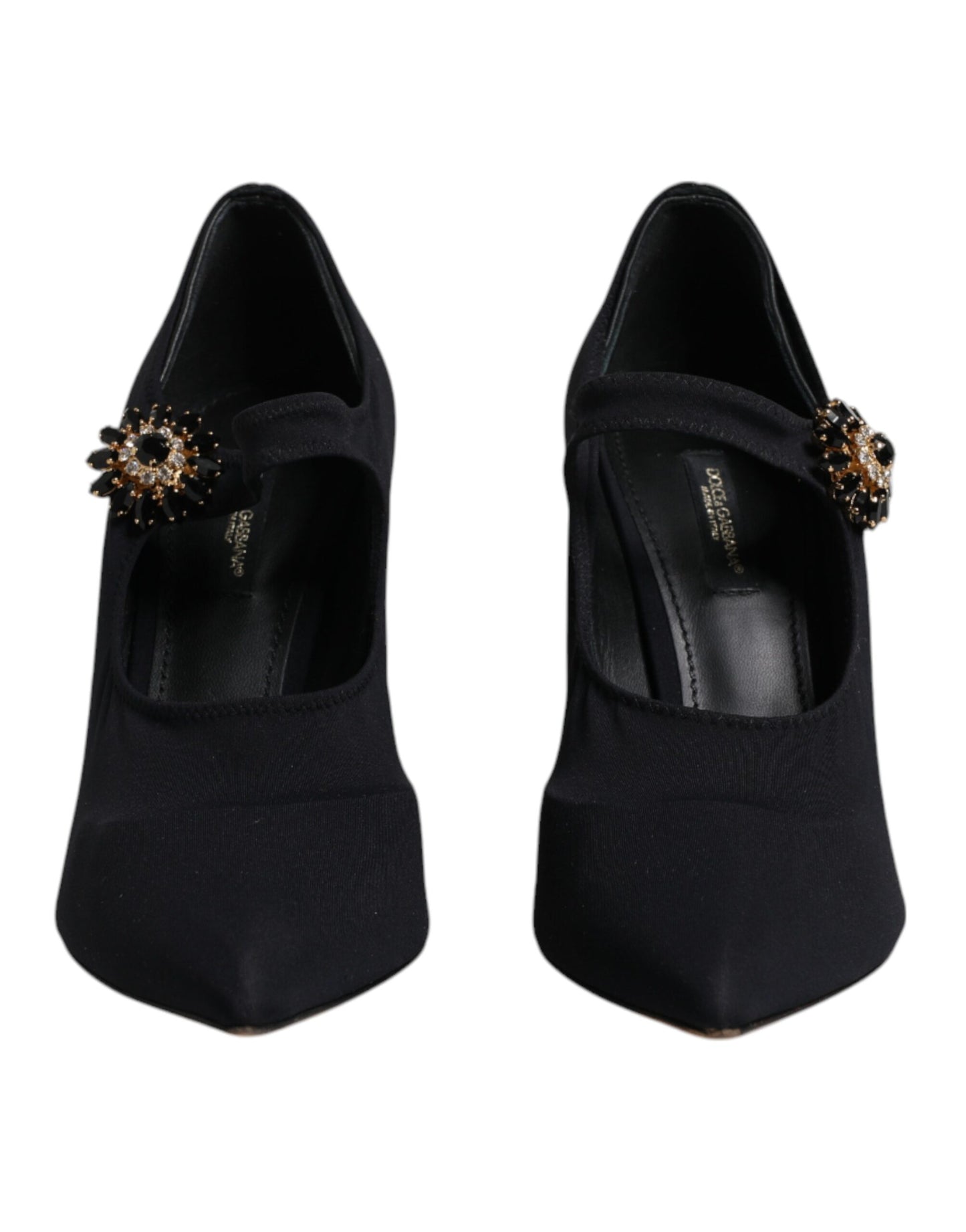 Dolce & Gabbana Schwarz Mary Jane Stretch Kristall Pumps Schuhe