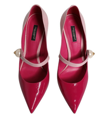 Dolce & Gabbana Zweifarbig Rosa Leder Mary Jane Heels Pumps Schuhe