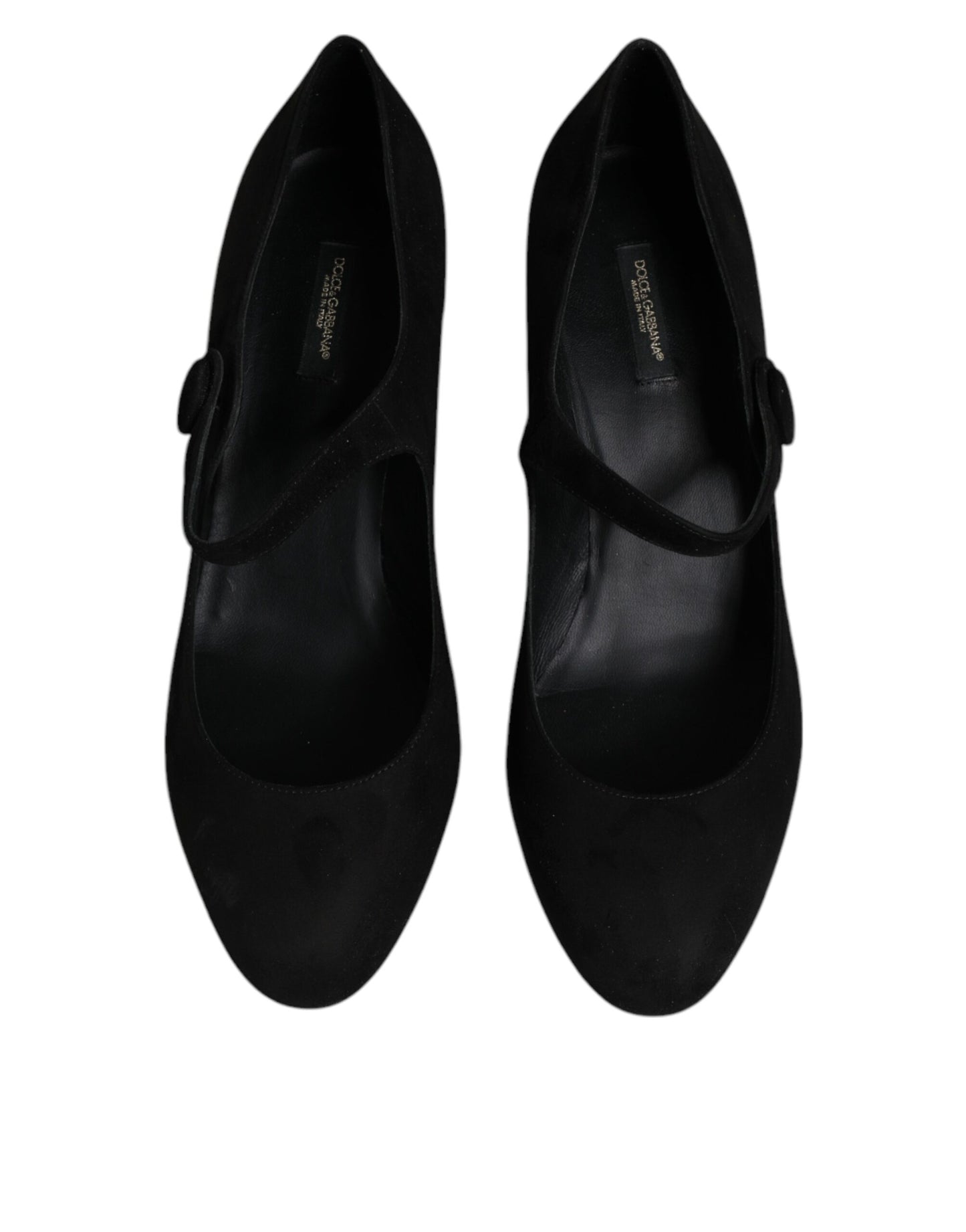 Dolce & Gabbana Schwarz Wildleder Leder Blockabsatz Pumps Schuhe