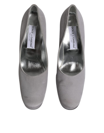 Dolce & Gabbana Graue Wildleder Leder Hochhackige Pumps Schuhe