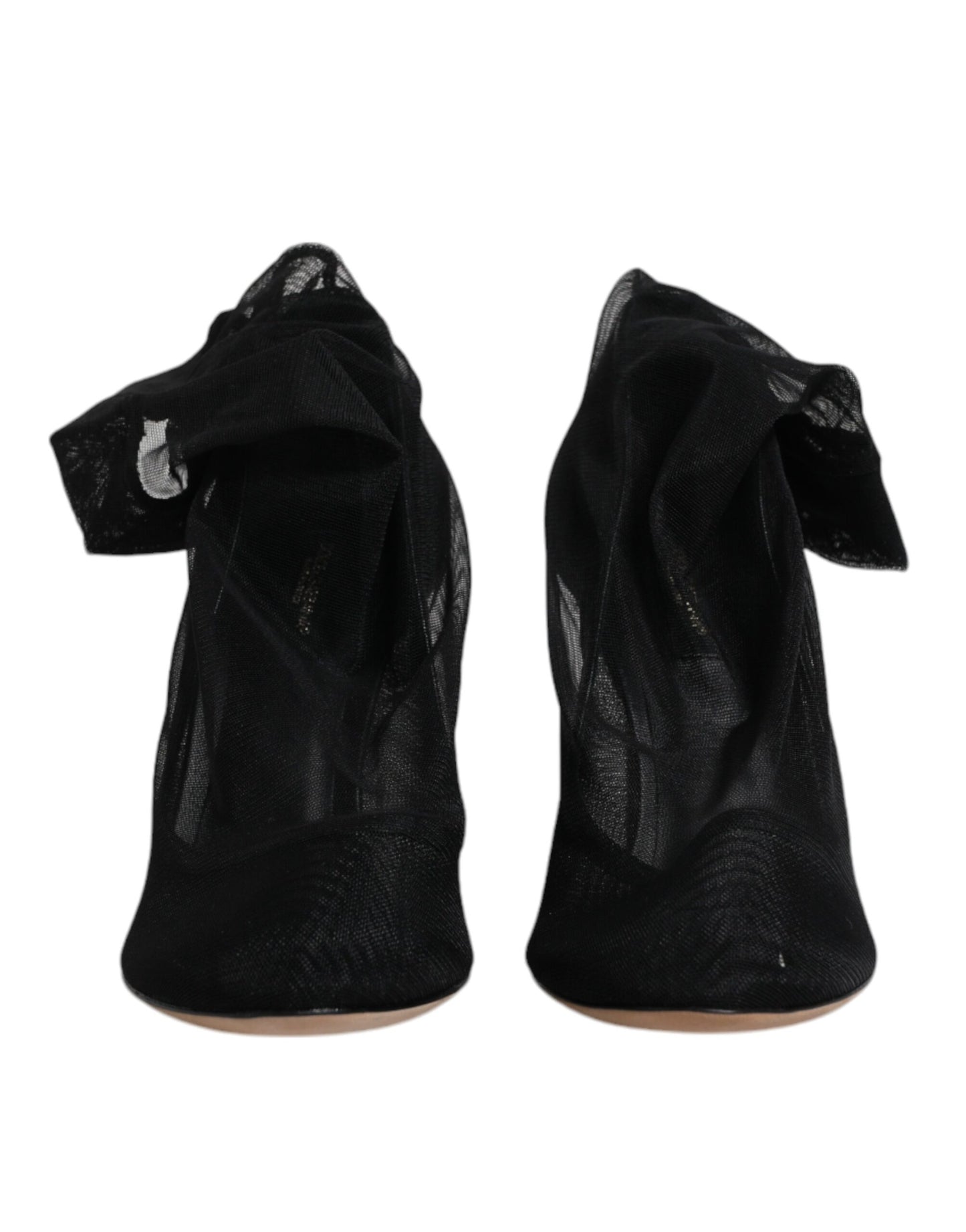 Dolce & Gabbana Schwarze Nylon Stretch Mesh Socke Stiefel Schuhe