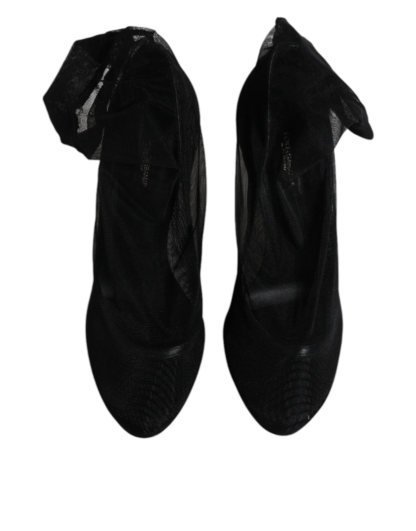 Dolce & Gabbana Schwarze Nylon Stretch Mesh Socke Stiefel Schuhe