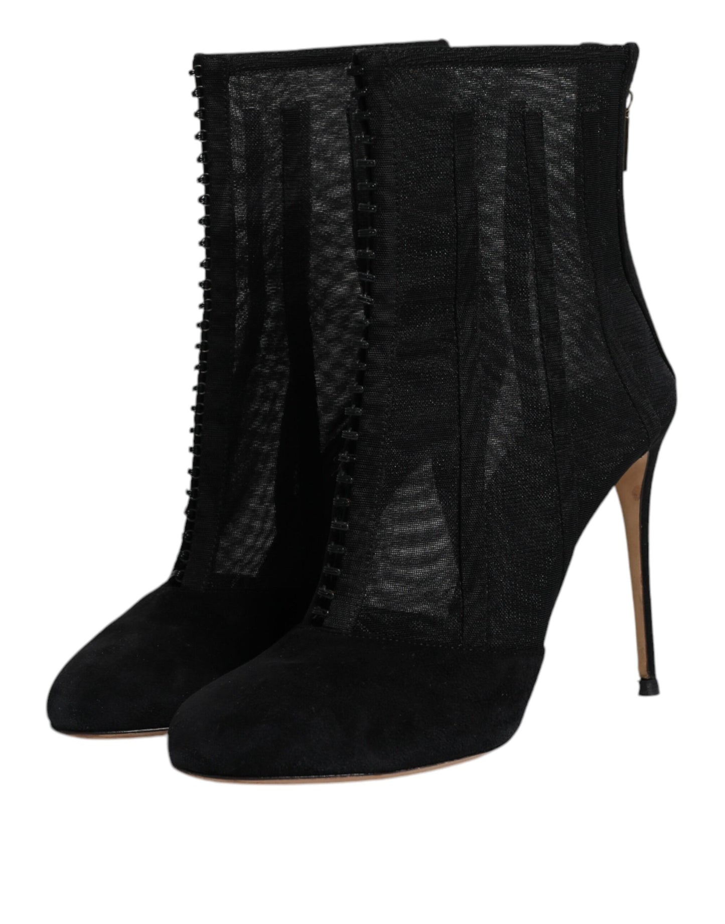 Dolce & Gabbana Schwarz Mesh Stiletto Heels Stiefelette Schuhe