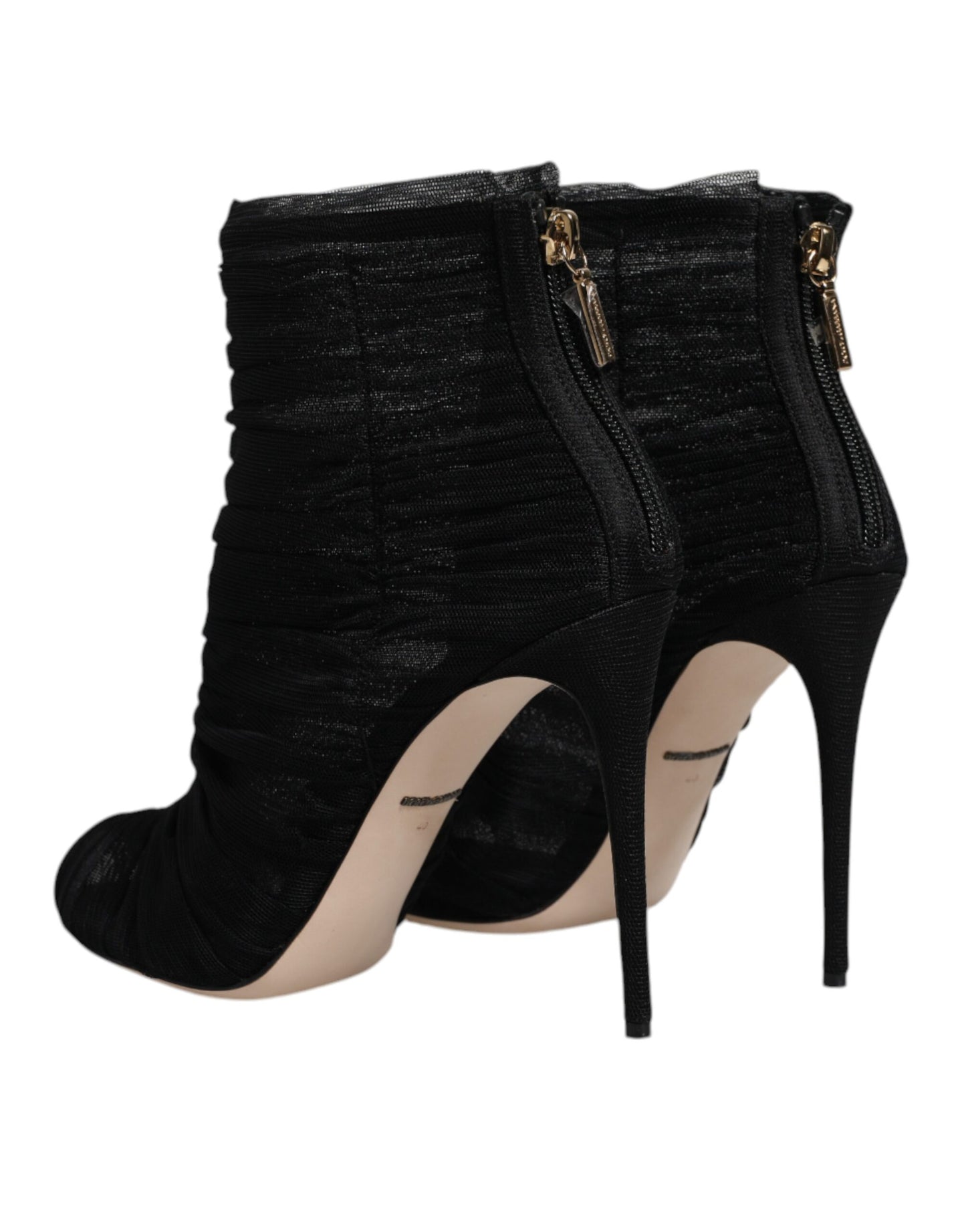 Dolce & Gabbana Schwarz Mesh Stiletto Heels Stiefelette Schuhe