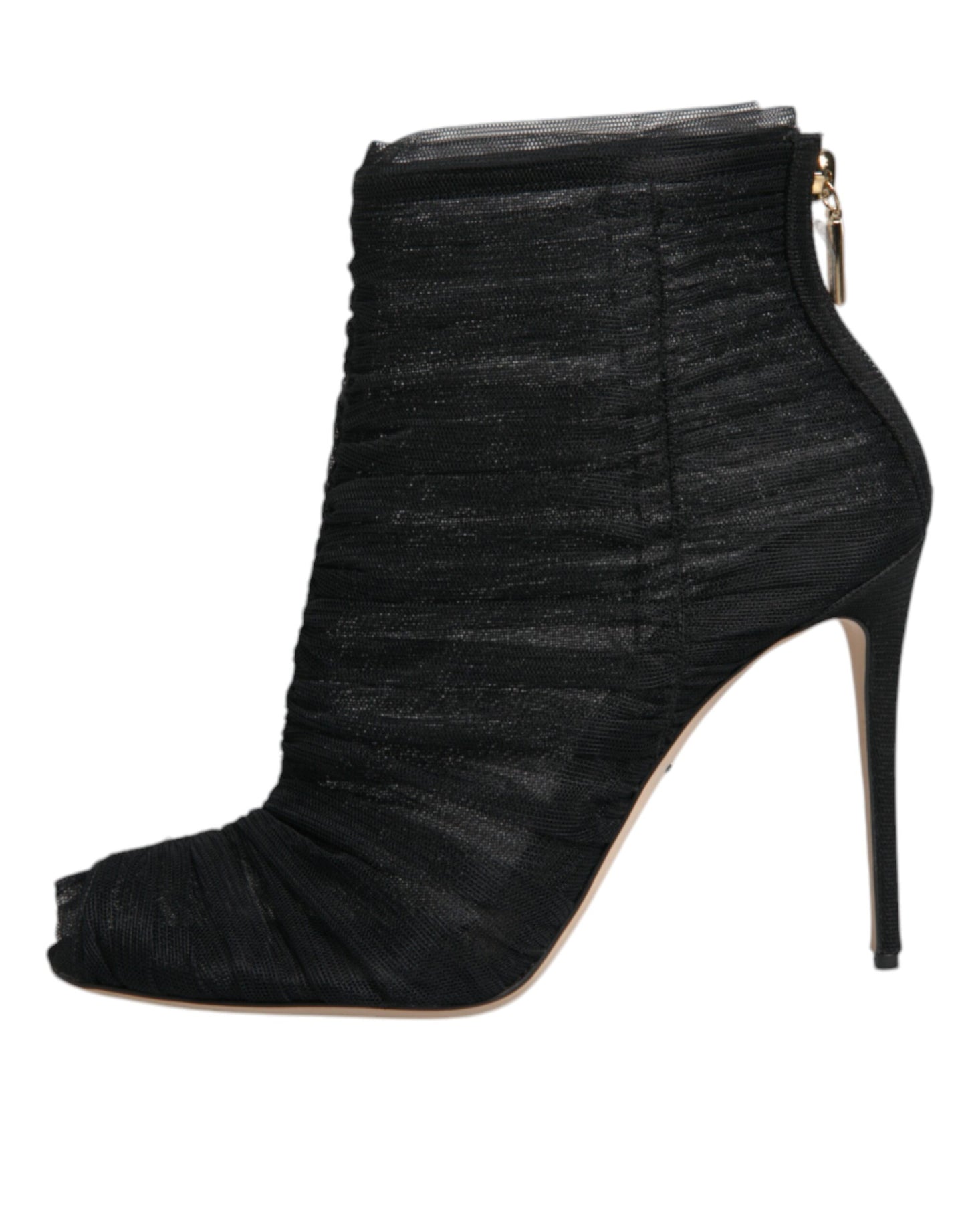Dolce & Gabbana Schwarz Mesh Stiletto Heels Stiefelette Schuhe