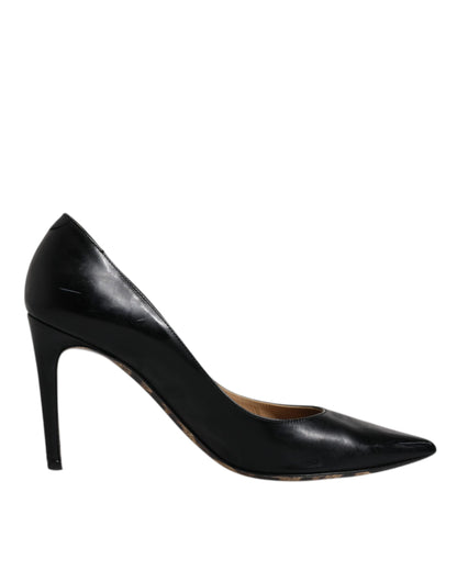 Dolce & Gabbana Schwarz Kalbsleder Stiletto Heels Pumps Schuhe