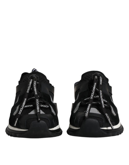Dolce & Gabbana Schwarz Weiß Logo Sorrento Turnschuhe Schuhe