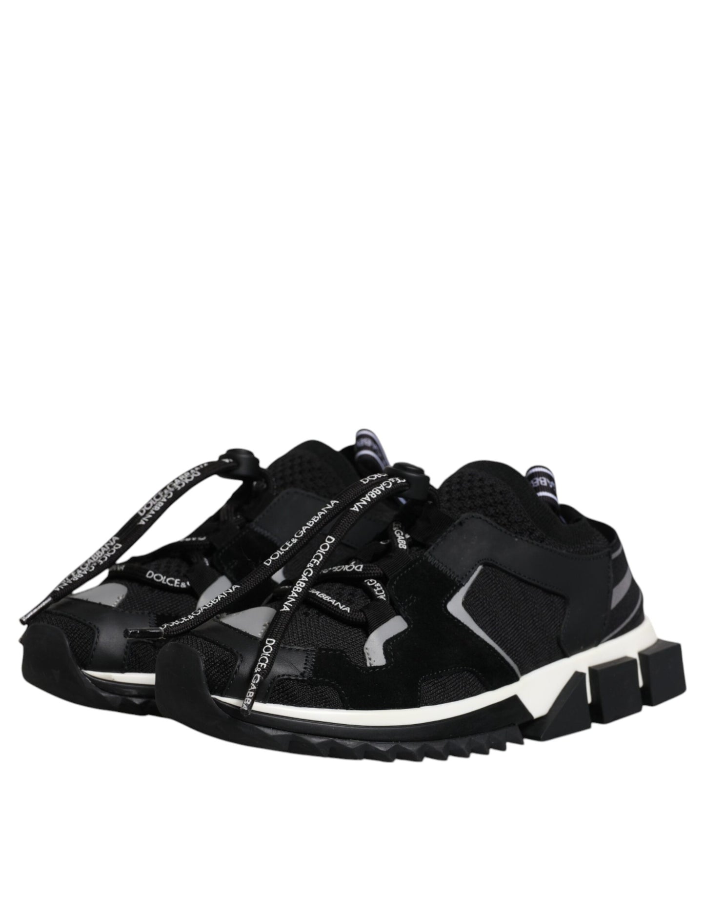 Dolce & Gabbana Schwarz Weiß Logo Sorrento Turnschuhe Schuhe