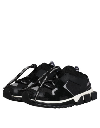 Dolce & Gabbana Schwarz Weiß Logo Sorrento Turnschuhe Schuhe