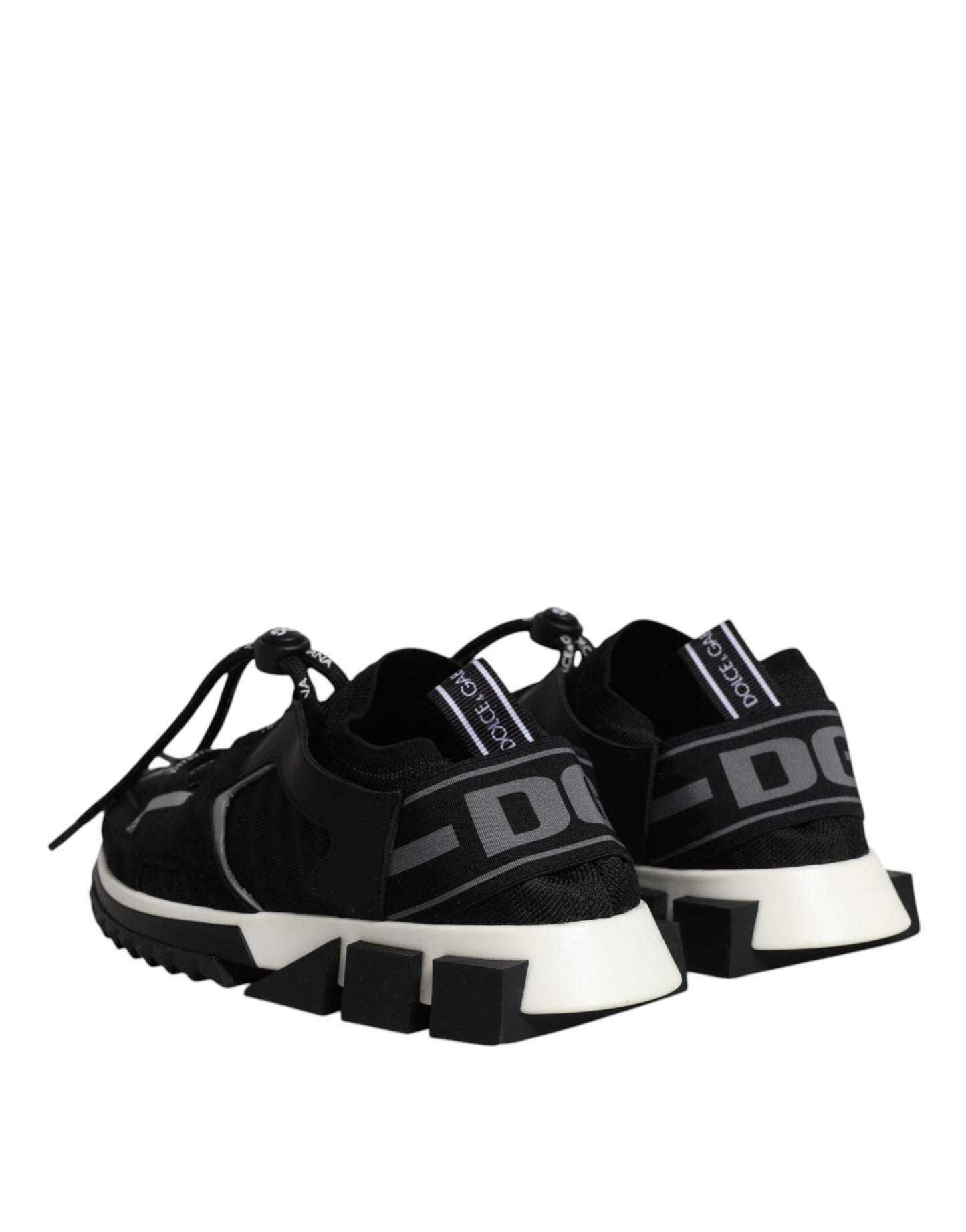 Dolce & Gabbana Schwarz Weiß Logo Sorrento Turnschuhe Schuhe