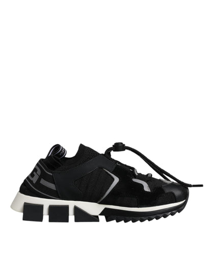 Dolce & Gabbana Schwarz Weiß Logo Sorrento Turnschuhe Schuhe