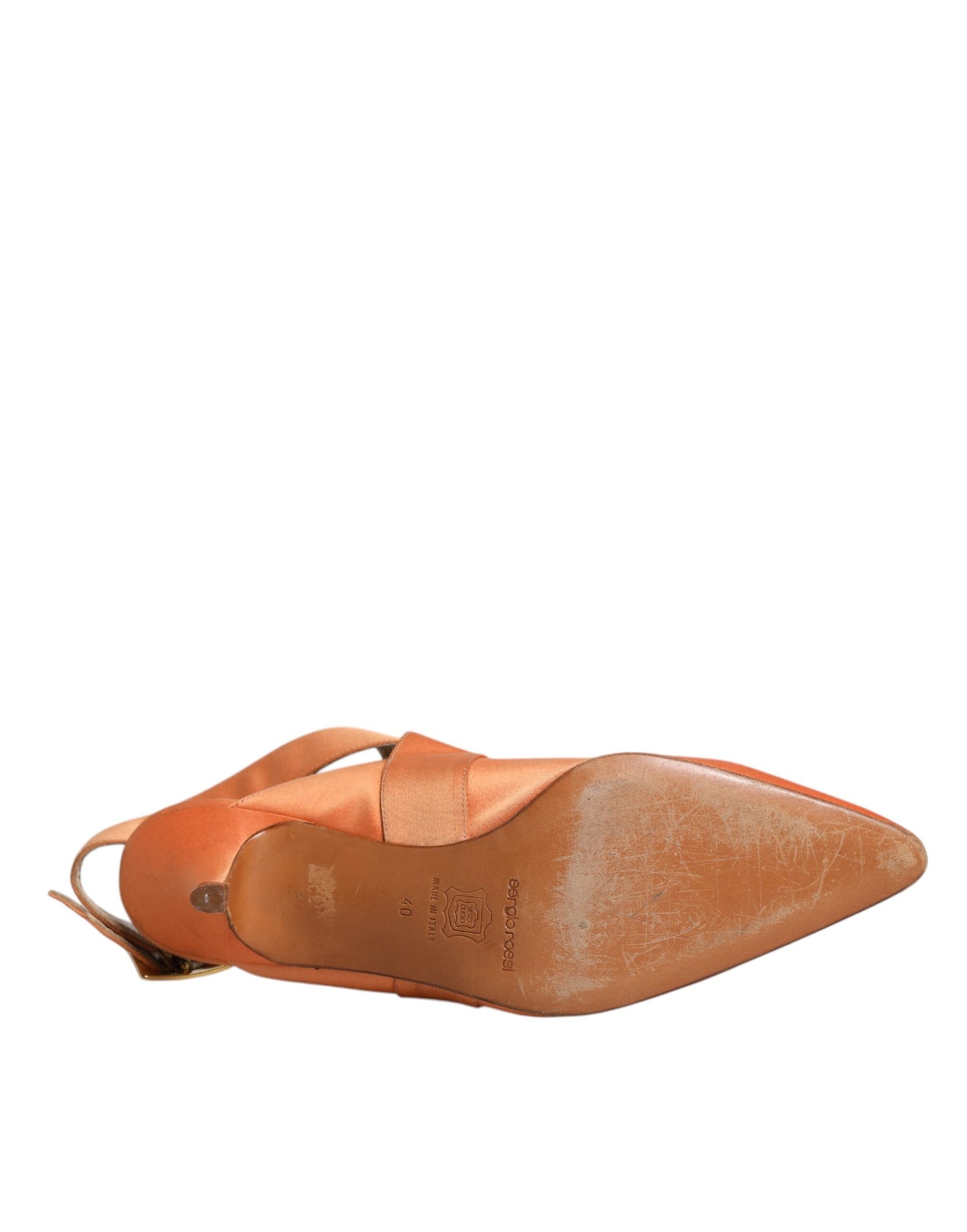 Dolce & Gabbana Orange Kitten Heels Slingback Sandalen Schuhe