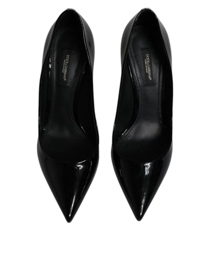 Dolce & Gabbana Schwarze Lackleder High Heels Pumps Schuhe