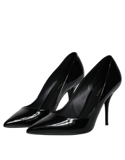 Dolce & Gabbana Schwarze Lackleder High Heels Pumps Schuhe