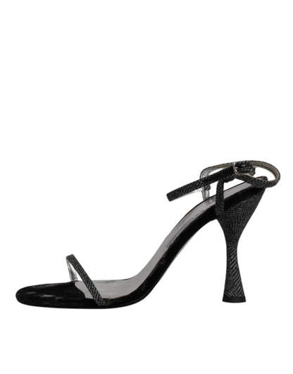 Dolce & Gabbana Schwarzer Knöchelriemen High Heels Sandalen Schuhe