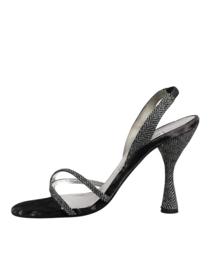 Dolce & Gabbana Schwarz Chevron High Heels Sandalen Schuhe