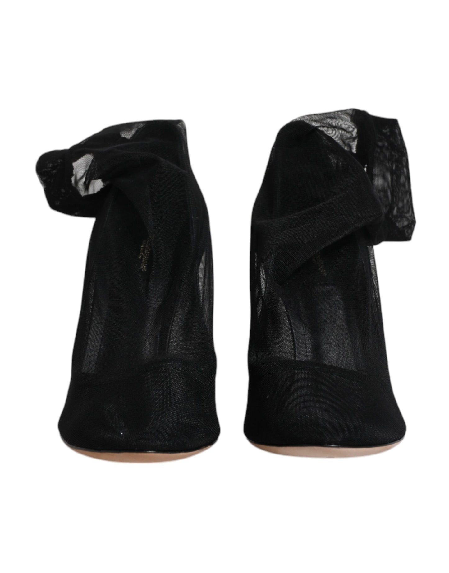 Dolce & Gabbana Schwarz Nylon Mesh Socke Stil Stiefel Schuhe