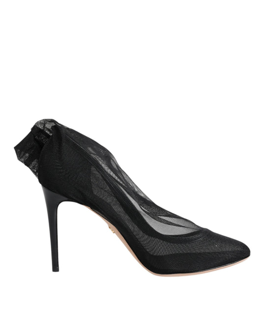 Dolce & Gabbana Schwarz Nylon Mesh Socke Stil Stiefel Schuhe