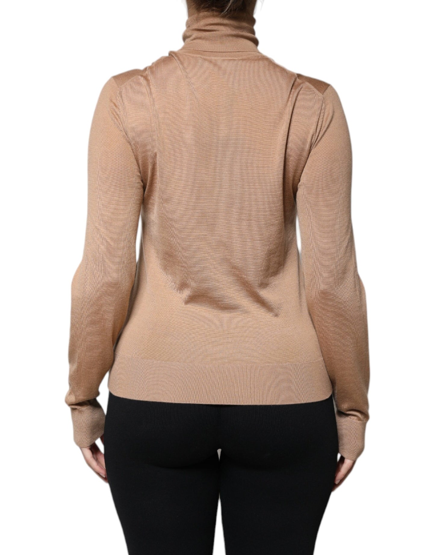 Dolce & Gabbana Brauner Rollkragenpullover mit langen Ärmeln