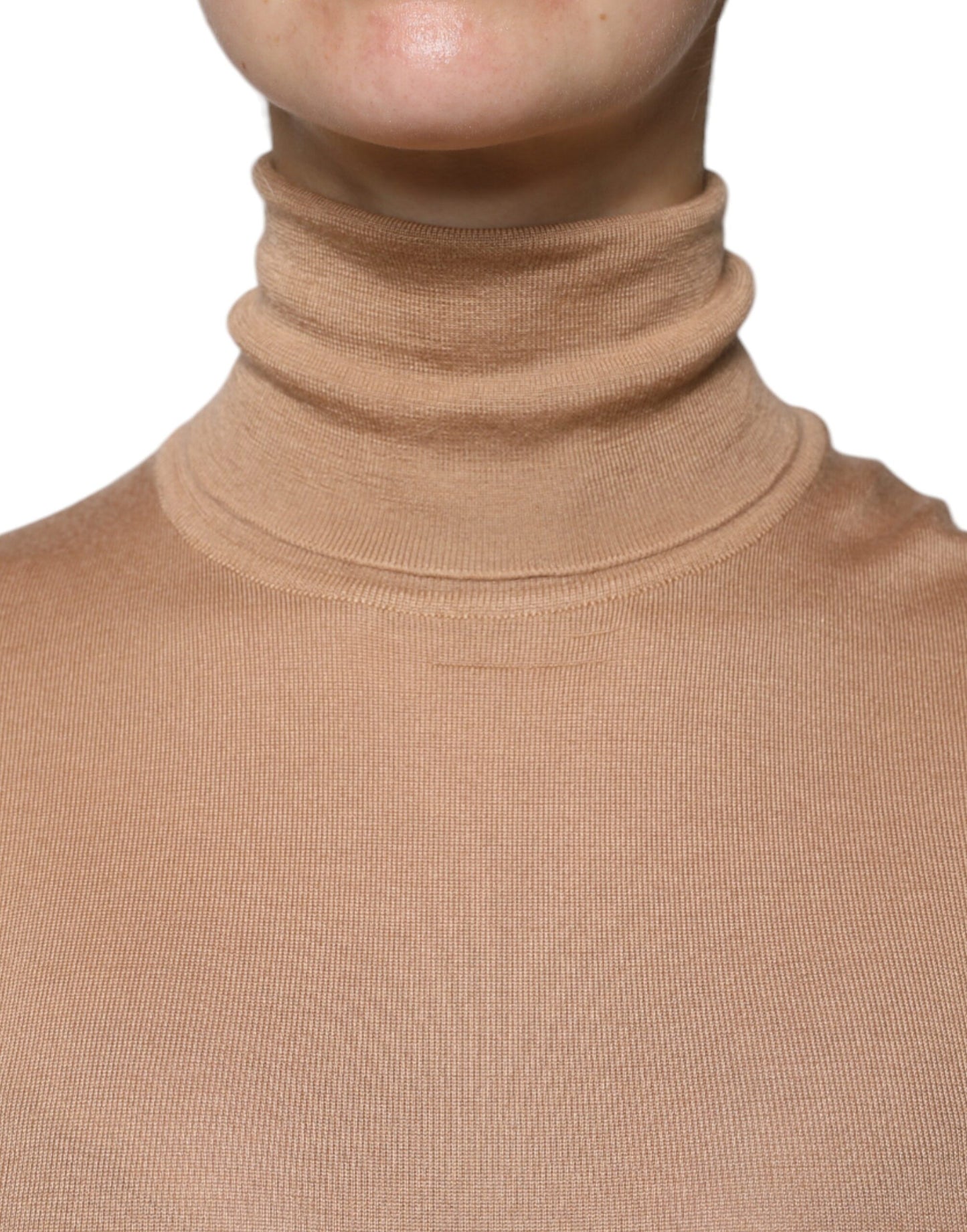 Dolce & Gabbana Brauner Rollkragenpullover mit langen Ärmeln