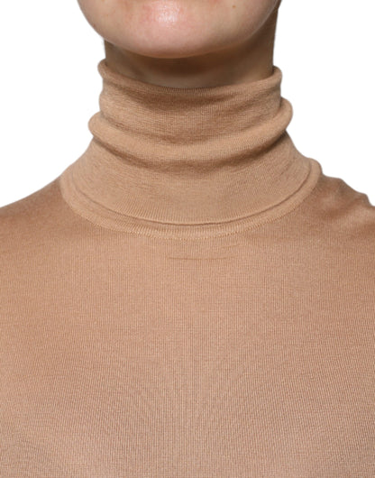 Dolce & Gabbana Brauner Rollkragenpullover mit langen Ärmeln