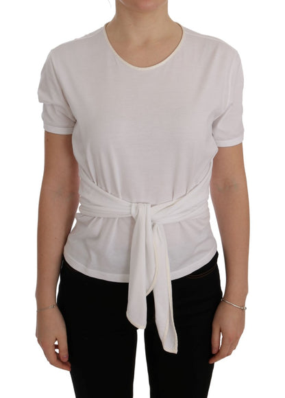 Dolce & Gabbana Weißes T-Shirt aus Baumwolle und Seide