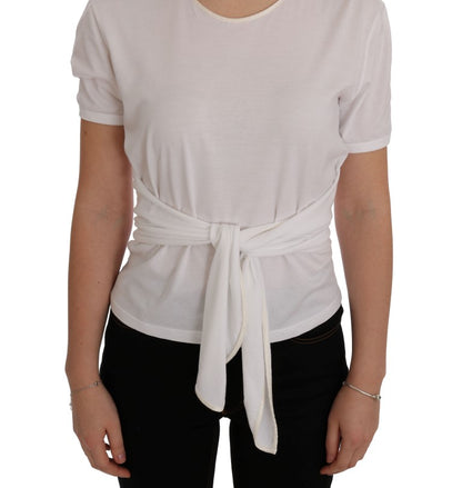 Dolce & Gabbana Weißes T-Shirt aus Baumwolle und Seide