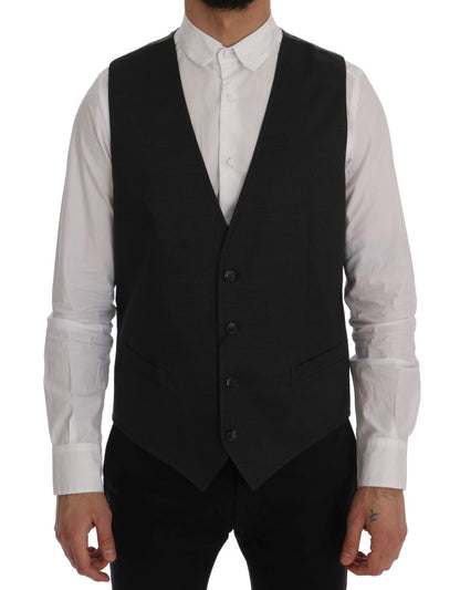 Dolce & Gabbana Graue STAFF Baumwollseidenweste