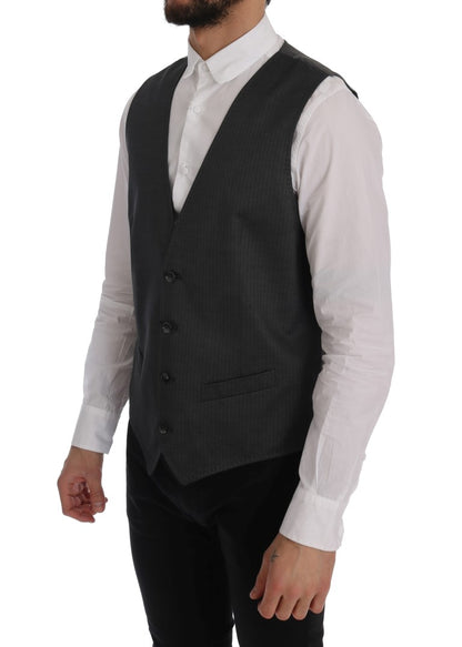 Dolce & Gabbana Graue STAFF Baumwollseidenweste