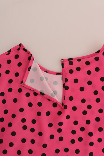 Dolce & Gabbana Rosa gepunktete Seidenbluse