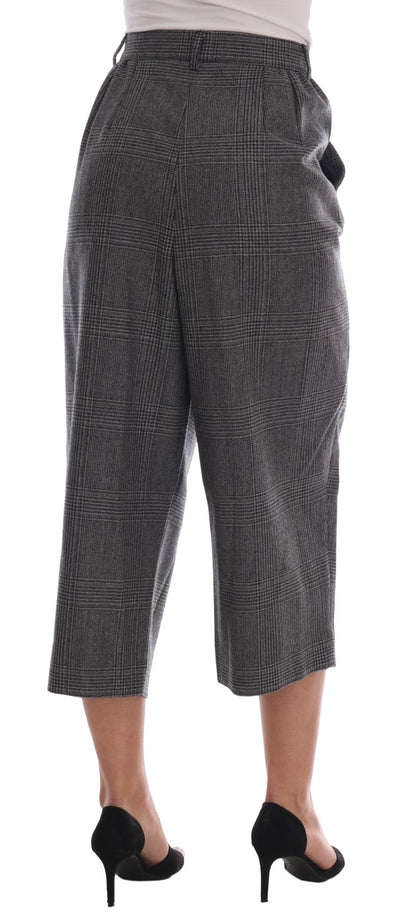 Dolce &amp; Gabbana Elegant grey checked capri wool pants