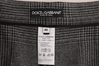 Dolce &amp; Gabbana Elegant grey checked capri wool pants