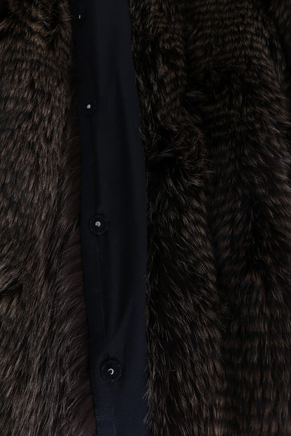Dolce & Gabbana Brauner Waschbär Pelz Mantel Jacke