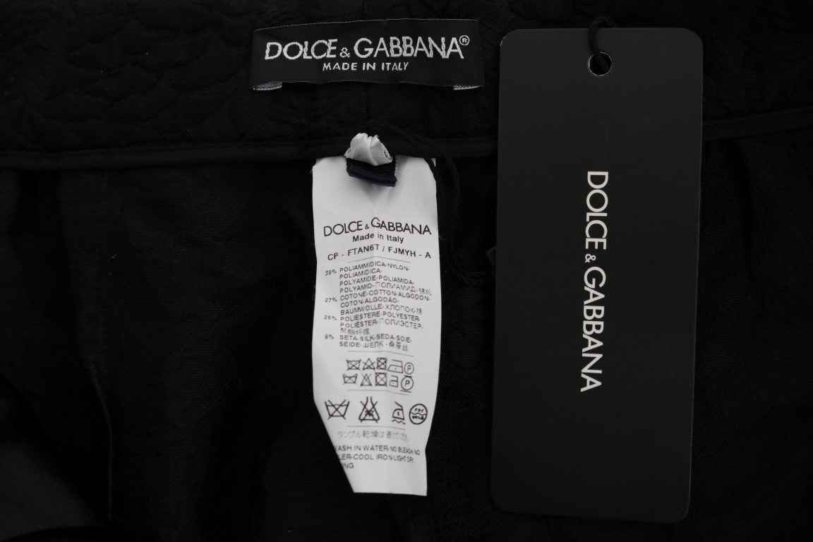 Dolce &amp; Gabbana Elegant Brocade Dress with Floral Print Shorts