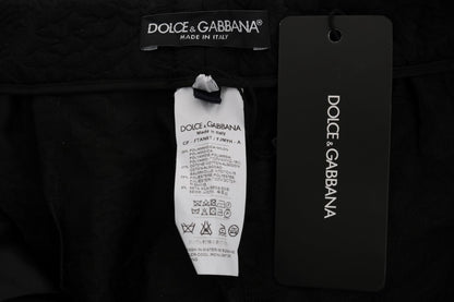 Dolce &amp; Gabbana Elegant Brocade Dress with Floral Print Shorts