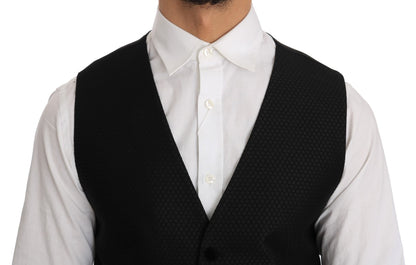 Dolce & Gabbana Schwarze Weste mit Polka-Dot-Muster