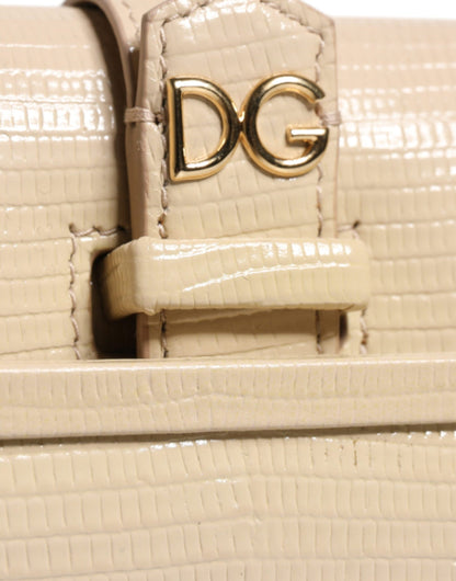 Dolce & Gabbana Beige Leder Ingrid Top Handle Umhängetasche