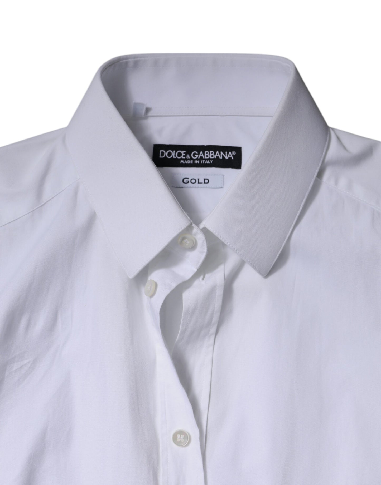 Dolce & Gabbana Weißes formelles Herrenhemd GOLD aus Baumwolle