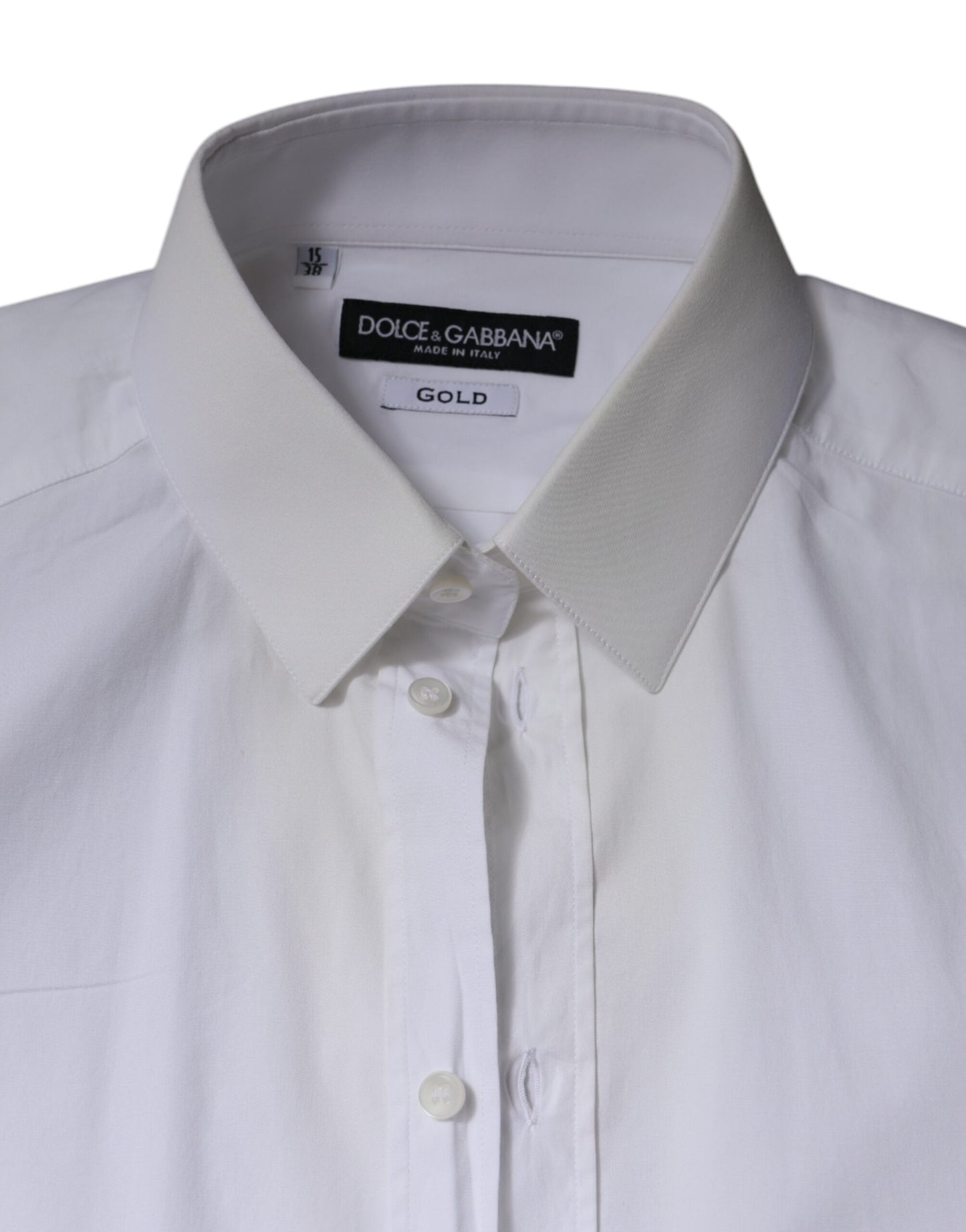 Dolce & Gabbana Weißes formelles Herrenhemd GOLD aus Baumwolle