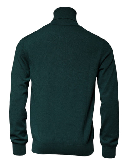 Dolce & Gabbana Grüner Kaschmir-Rollkragenpullover für Männer Pullover